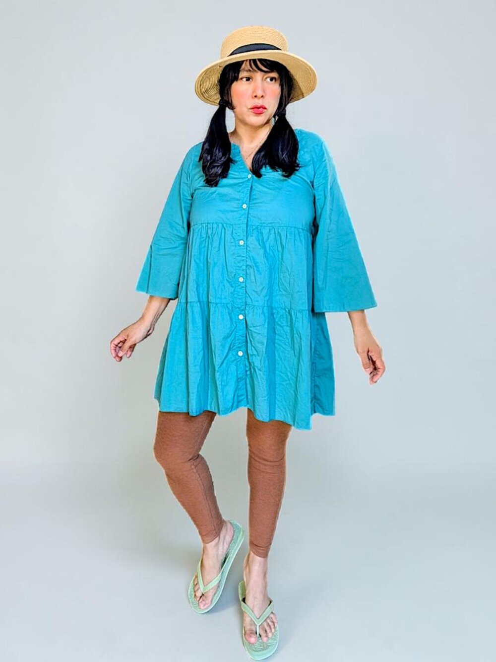 Gudrun Sjoden emerald green organic cotton tiered boho fairy cottage minidress S